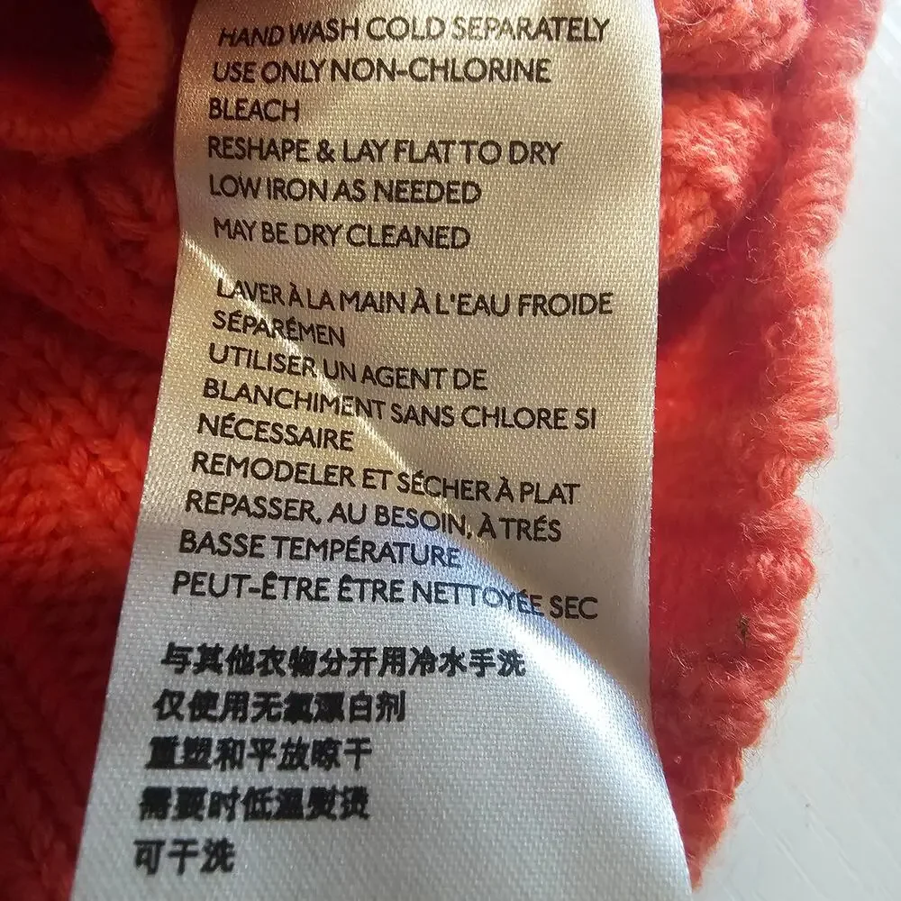 Free People Snow Drop Oversized Cardigan V Neck Sweater Orange XS Boho 3968 - Picture 9 of 13